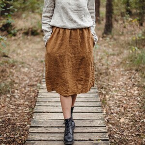 Linen Midi Skirt Elise image 1