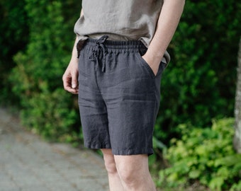 Linen Beach Shorts Alan for Men | Optional Embroidery