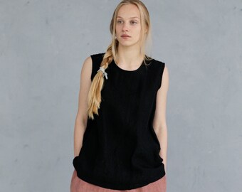 Sleeveless Linen Shirt Vince | Optional Embroidery