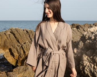 Linen Kimono Bella | Optional Embroidery