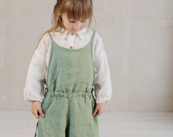 Linen Jumpsuit Joan for Kids | Optional Embroidery