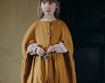 Warm Linen Poncho Charlotte | Optional Embroidery