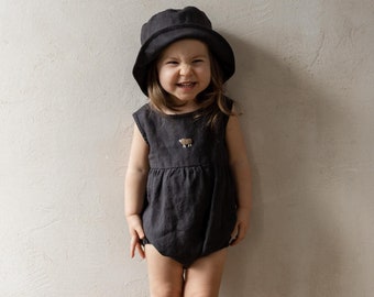 Linen Romper Eli | Optional Embroidery