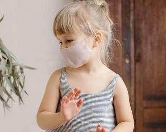 Linen Face Mask for Kids | Optional Embroidery