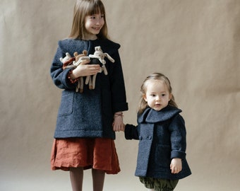 Woolen Coat Mina for Girls (optional embroidery)