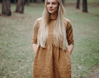 Linen Dress Anne | Optional Embroidery