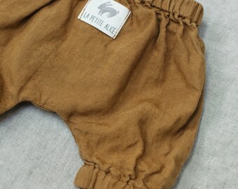 Linen Baby Harem Pants Jesse | Optional Embroidery