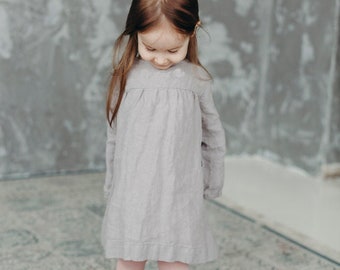 Linen Dress Louise with Long Sleeves  | Optional Embroidery