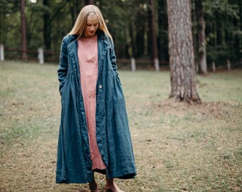 Oversized Linen Coat Lilly | Optional Embroidery