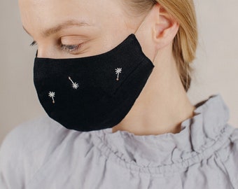 Linen Face Mask | Optional Embroidery