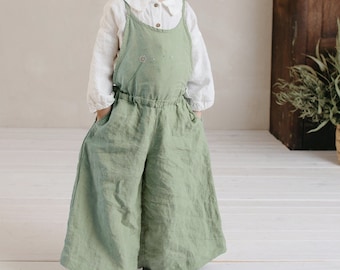 Linen Jumpsuit Joan for Kids | Optional Embroidery