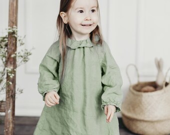 Linen Dress Layla with Long Sleeves | Optional Embroidery
