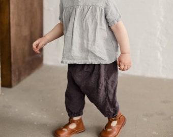 Linen Baby Harem Pants Jesse | Optional Embroidery