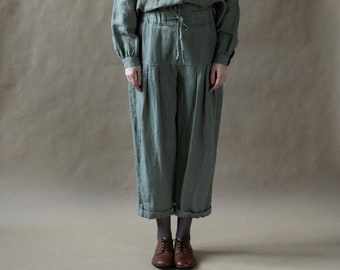 Loose Linen Pants Tilda (optional embroidery)