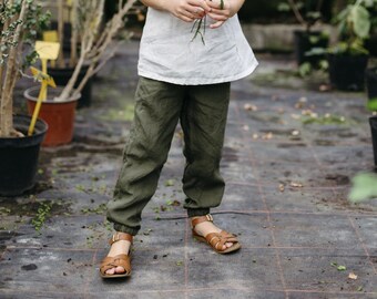 Linen Pants Jules for kids | Optional Embroidery