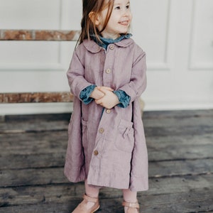Warm Linen Coat River for Kids | Optional Embroidery