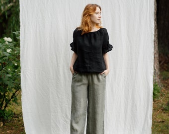 Linen Pants Gianna | Optional Embroidery