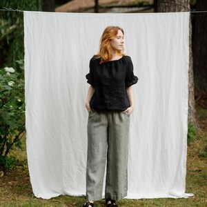 Linen Pants Gianna Optional Embroidery image 1