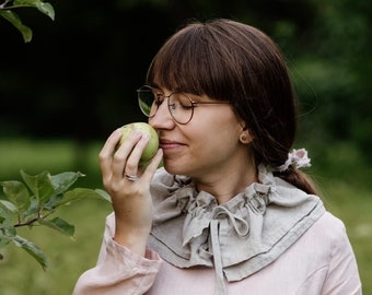 Linen Ruffle Collar | Optional Embroidery