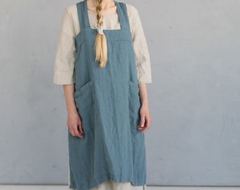 Japanese Linen Apron | Optional Embroidery