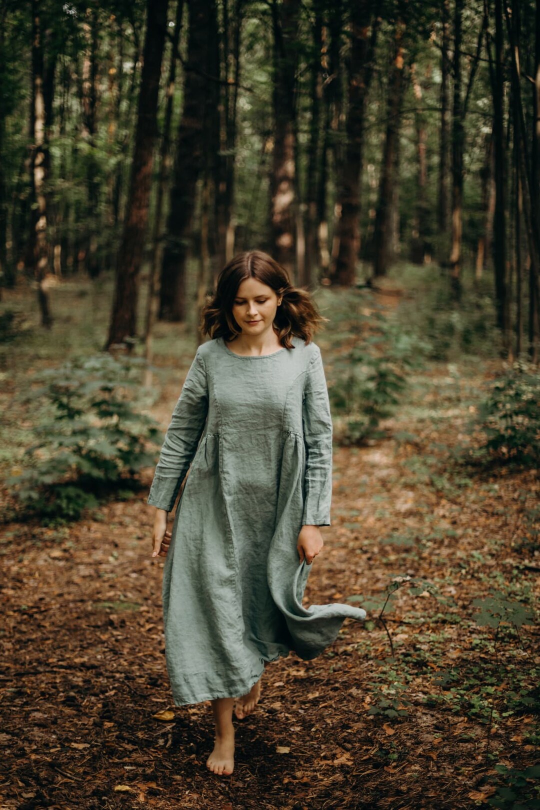 LEAH™ - LINEN SUMMER MIDI DRESS main image 1