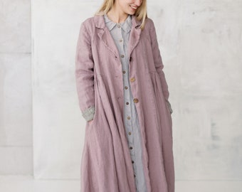 Oversized Linen Coat Lilly | Optional Embroidery