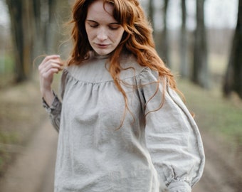 Linen Blouse Adelina | Optional Embroidery