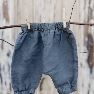 Linen Harem Pants Jesse, linen pants for baby, linen clothing, gift for baby, unisex pants for baby | Optional Embroidery