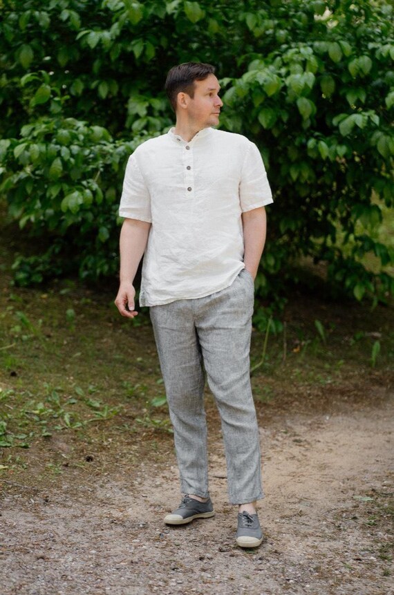 mens pleated linen dress pants Palm Beach 'Original' Natural Linen Pleated Pant