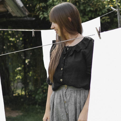 Linen Tunic Polly with shops Long Sleeves