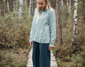 Linen Women's Pants Ottilie | Optional Embroidery