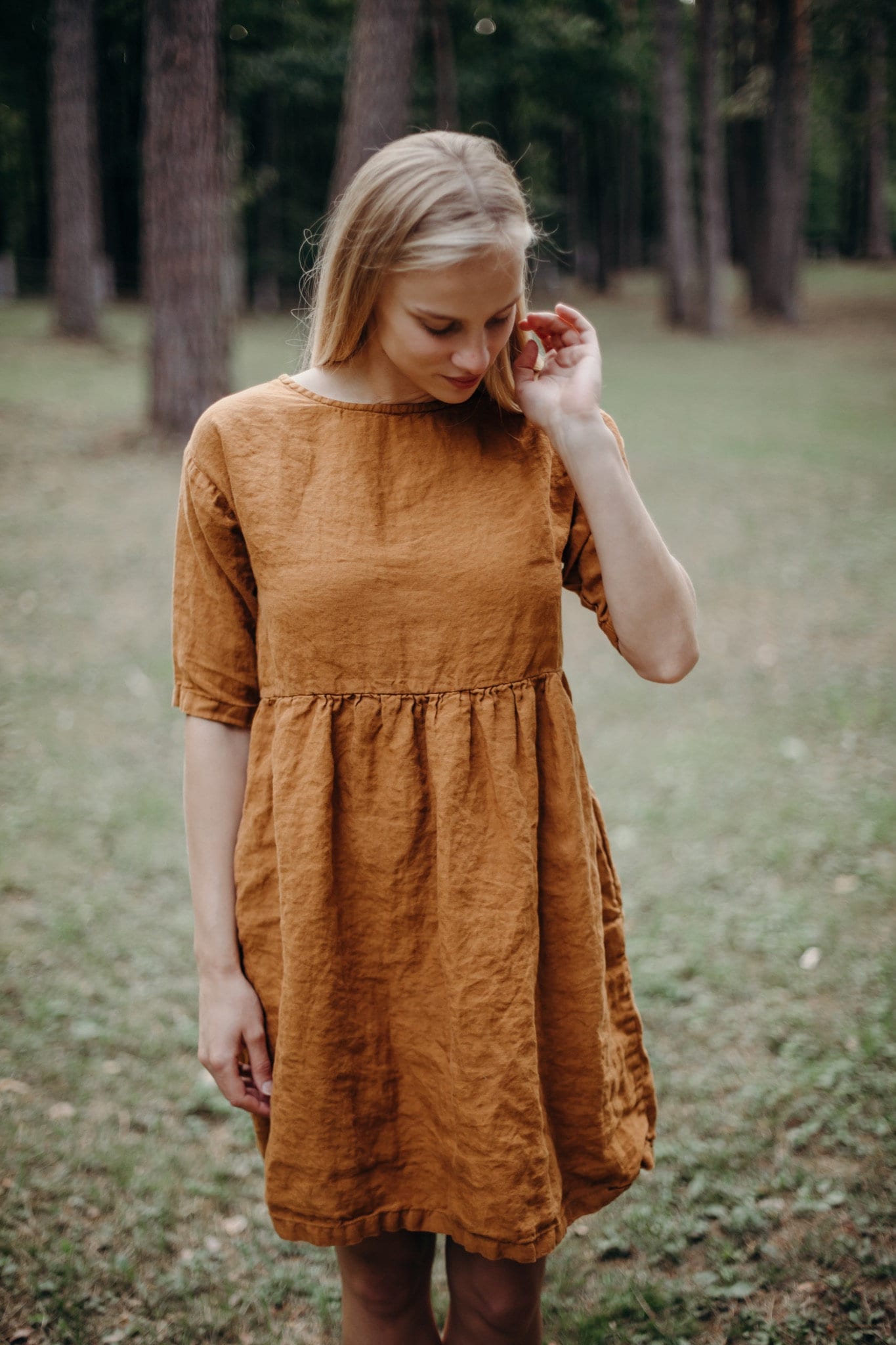 Linen Dress Anne / square dress for women | Etsy