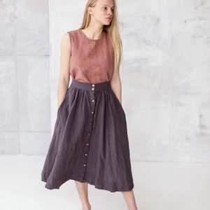 Ready to Ship Linen skirt Olivia 画像 5