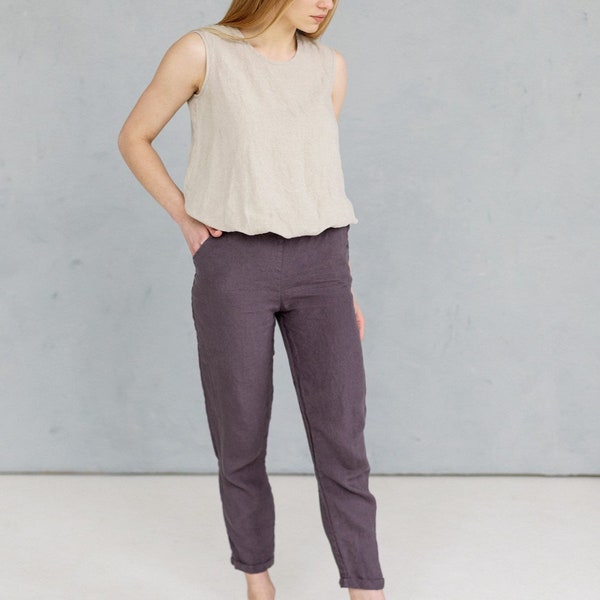 Linen pants Billie | Optional Embroidery