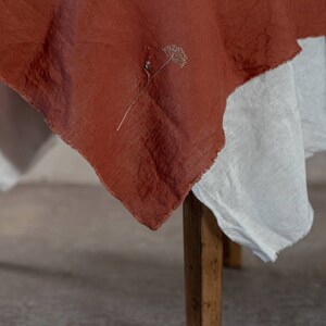 Linen Table Cloth Optional Embroidery image 3