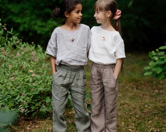 Linen Pants Lee for Kids (optional embroidery)