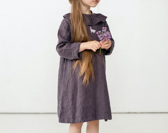 Linen Dress Ruby with Long Sleeves | Optional Embroidery