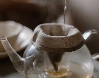 Filtre à thé en lin réutilisable