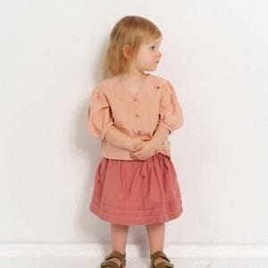 Linen Skirt Maisie for Girls, linen clothing, skirts for girls, flowy skirts for girls, kids clothing | Optional Embroidery