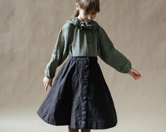 Warm Linen Skirt Olivia (optional embroidery)