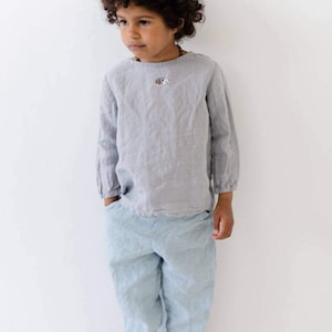 Linen Pants Jules, linen clothing, kids clothing, pants for kids, unisex pants, gift for kids, boho linen pants | Optional Embroidery