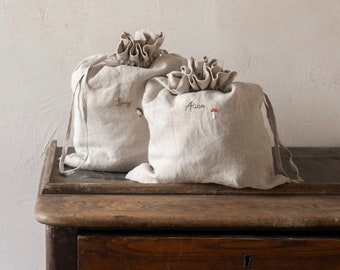 Ready to Ship | Large Linen Pouch Bag