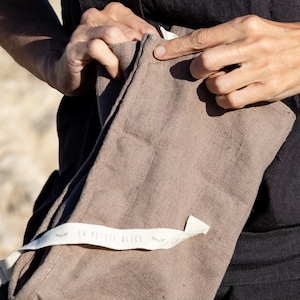 Kleine Kosmetiktasche aus Leinen | Optional Stickerei