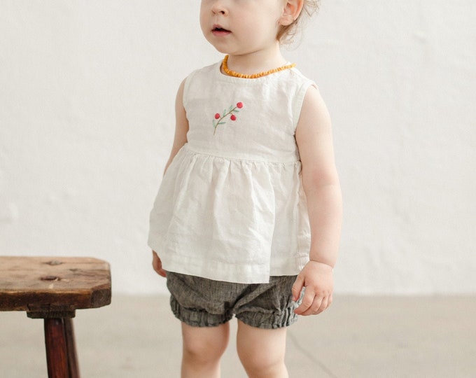 Linen Sleeveless Tunic Sylvia | Optional Embroidery