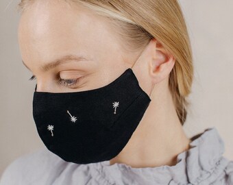 Linen Face Mask | Optional Embroidery