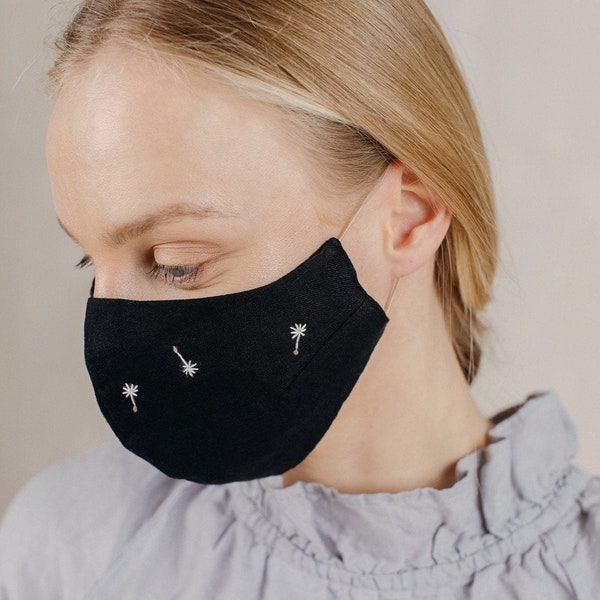 Linen Face Mask | Optional Embroidery