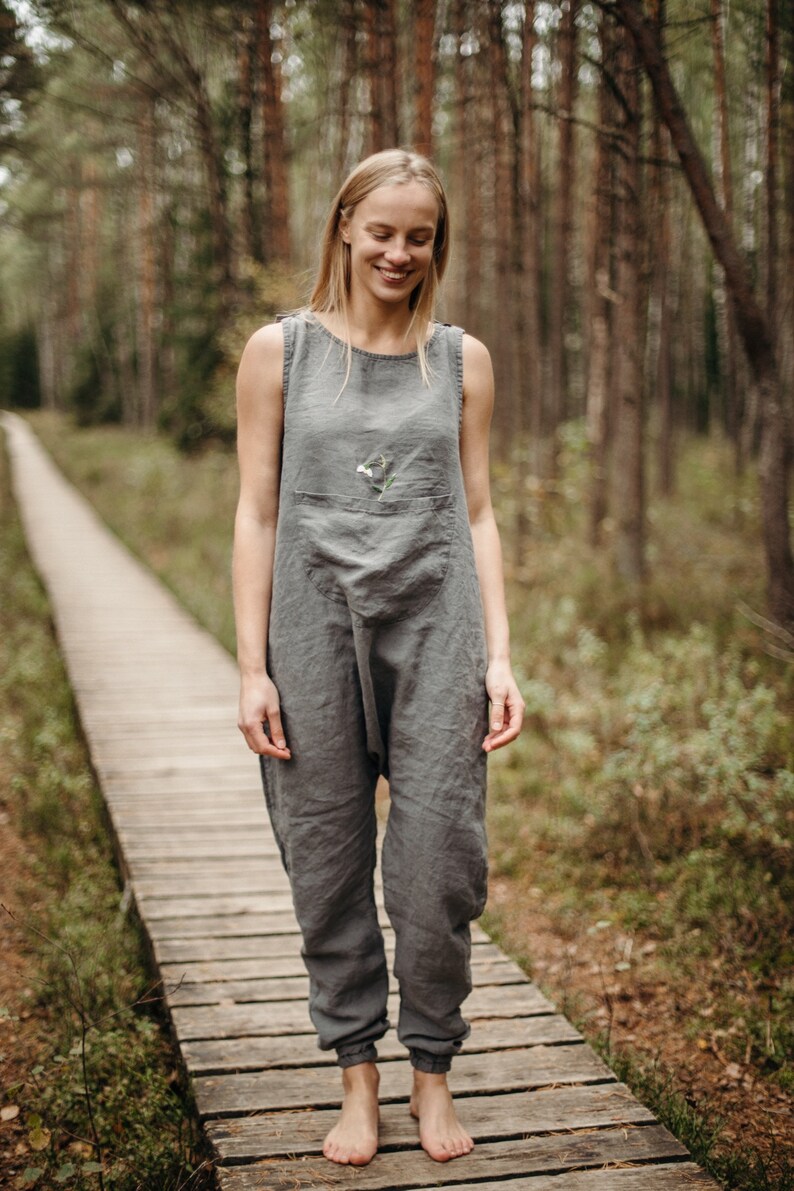 linen overall jumpsuit