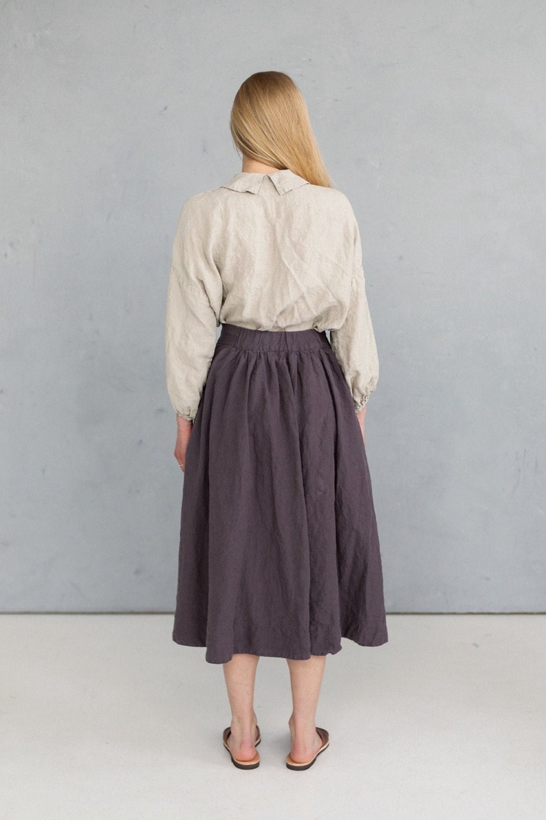 Ready to Ship Linen skirt Olivia 画像 3