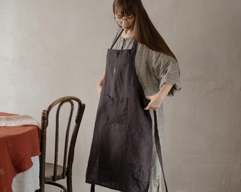 Traditional Linen Apron | Optional Embroidery