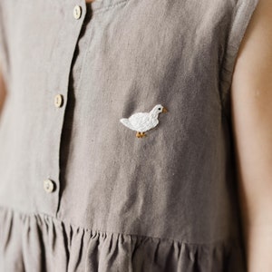 Linen Sleeveless Dress Melissa for girls Optional Embroidery image 3